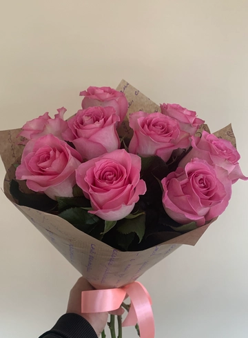 9 розовых роз  от интернет-магазина цветов в 